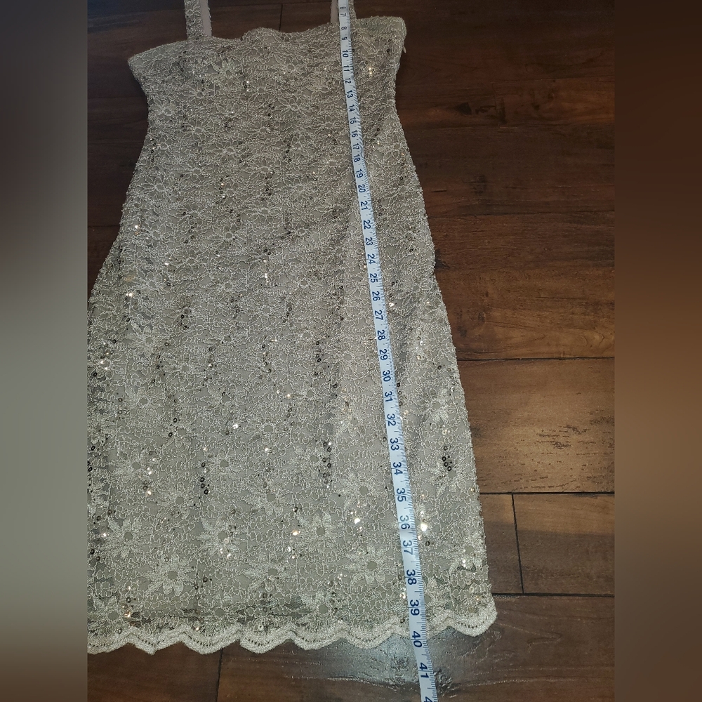 R & M Collection - Champange Lace 2 Pc- Women's Dress with Jacket Size 10 - Picture 15 of 16
